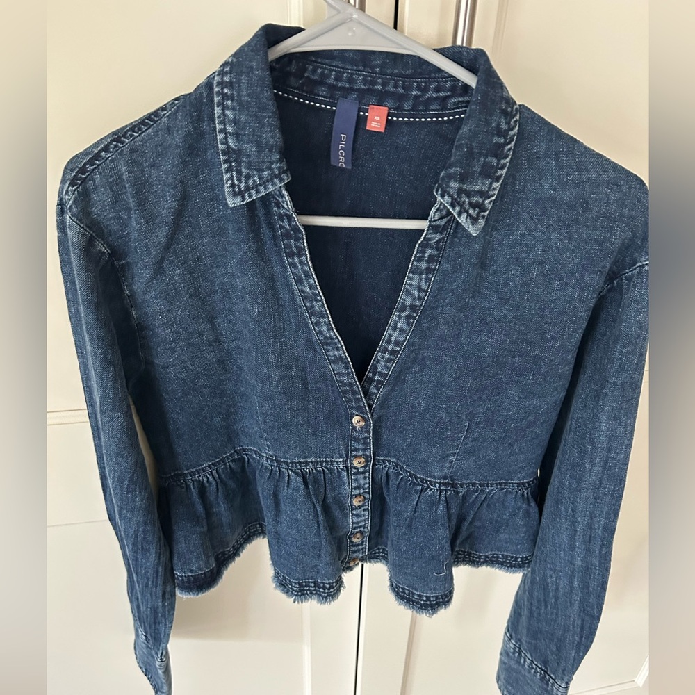 Pilcro Dark Blue Denim Shirt